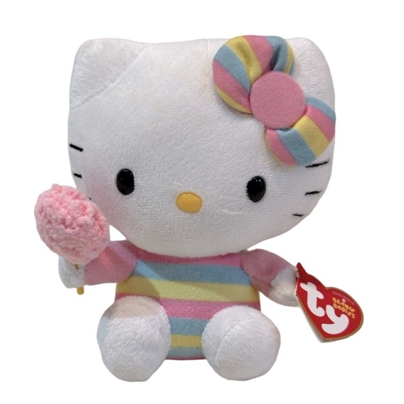 Ty‎ Beanie Hello Kitty Cotton Candy Plush - Picture 1 of 7